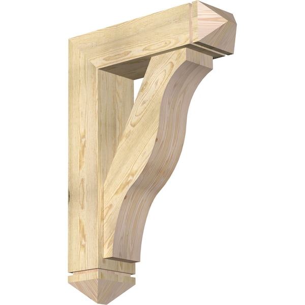 Ekena Millwork Funston Arts and Crafts Rough Sawn Bracket w/ Offset Brace, Douglas Fir, 8"W x 28"D x 40"H BKT0806X28X40FST03RDF - main